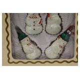 Set of 4 Snowman Christmas Ornaments in Box