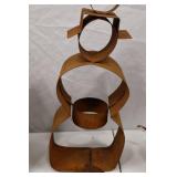 Rustic Christmas Metal Decor Lot: Snowman Lanterns, Garlands & Stakes