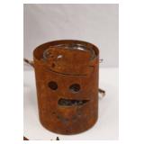 Rustic Christmas Metal Decor Lot: Snowman Lanterns, Garlands & Stakes