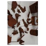Rustic Christmas Metal Decor Lot: Snowman Lanterns, Garlands & Stakes