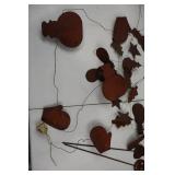 Rustic Christmas Metal Decor Lot: Snowman Lanterns, Garlands & Stakes