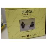 Christmas Decor Lot: Star Folk Santa Sleigh, Snowman, Merry Christmas Sign