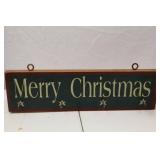 Christmas Decor Lot: Star Folk Santa Sleigh, Snowman, Merry Christmas Sign