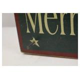 Christmas Decor Lot: Star Folk Santa Sleigh, Snowman, Merry Christmas Sign