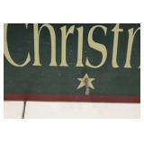 Christmas Decor Lot: Star Folk Santa Sleigh, Snowman, Merry Christmas Sign