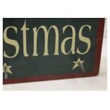 Christmas Decor Lot: Star Folk Santa Sleigh, Snowman, Merry Christmas Sign