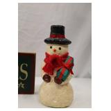 Christmas Decor Lot: Star Folk Santa Sleigh, Snowman, Merry Christmas Sign