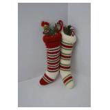 Assorted Christmas Decor Lot: Ornaments, Stockings & Plush Santa Figures