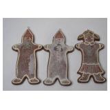 5 Gingerbread Christmas Ornaments, 6.5in Tall, Assorted Designs