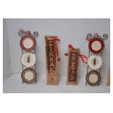 Christmas Cinnamon Sugar Ornaments and Plate Rack Decor Lot