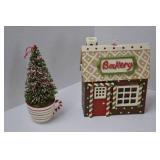 Christmas Gingerbread Village Ornaments Lot: Bakery Houses, Candy Canes, Mini Utensils