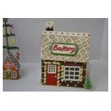 Christmas Gingerbread Village Ornaments Lot: Bakery Houses, Candy Canes, Mini Utensils