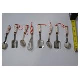 Christmas Gingerbread Village Ornaments Lot: Bakery Houses, Candy Canes, Mini Utensils