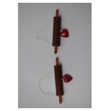 Vintage Miniature Kitchen Utensil Decor Lot - Red Green Handles