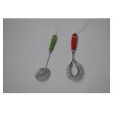 Vintage Miniature Kitchen Utensil Decor Lot - Red Green Handles