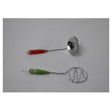 Vintage Miniature Kitchen Utensil Decor Lot - Red Green Handles