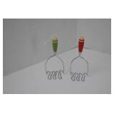 Vintage Miniature Kitchen Utensil Decor Lot - Red Green Handles