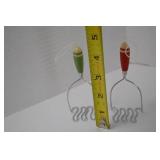 Vintage Miniature Kitchen Utensil Decor Lot - Red Green Handles