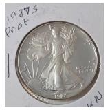 1987 S   Silver Eagle - Proof Mint   1 Oz. Fine Silver