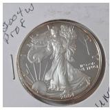 2004 W  Silver Eagle  - Proof Mint   1 Oz. Fine Silver