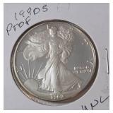 1990 S   Silver Eagle - Proof Mint   1 Oz. Fine Silver