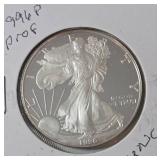 1996 P  Silver Eagle - Proof Mint   1 Oz. Fine Silver