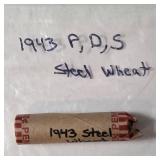 Roll of 1943   P,D,S    Steel Wheat Pennies
