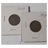 2     1909 Pennies   (First year of Wheat Pennies)