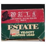 1 Box Federal Premium 20 gauge 3 in, 2 shot and Estate 20 gauge, 2 3/4in  4 shot          Shotgun Shells