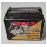 1 Box Wolf 7.62 x 39mm  Cartridges    20 cartridges