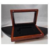 Walnut Coin Case Holds 1 Slab  with display window- New in Box   6 1/2