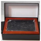 Walnut Coin Case Holds 1 Slab  with display window- New in Box   6 1/2