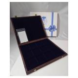 Oak Coin Case Holds 1 Oz. Sleeves - New in Box   10 3/4" x 9"