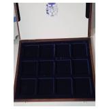 Oak Coin Case Holds 1 Oz. Sleeves - New in Box   10 3/4" x 9"