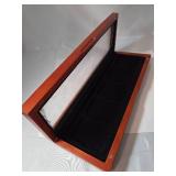 Cherry Wood Glass Top Display Box - Holds 5 Slabs - New in Box    15 1/2" x 5 1/2"