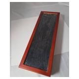 Cherry Wood Glass Top Display Box - Holds 5 Slabs - New in Box    15 1/2" x 5 1/2"