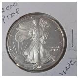 2000 P  Silver Eagle  - Proof Mint   1 Oz. Fine Silver