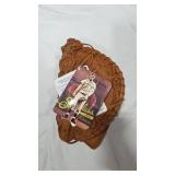 Lot of baseball Figurines, Catchers Mitt, and Trading Cards