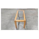 Rectangular Glass Top Coffee Table with Wood Frame, 37x19x16 in