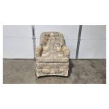Vintage Swivel Rocker Chair with Floral Fabric