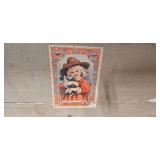 Antique Steamer Trunk with Embossed Panels and Child Print Liner