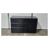 Pair of MCM Millennium 3-Drawer Black End Tables 30x16x24 Inch