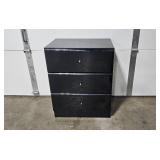 Pair of MCM Millennium 3-Drawer Black End Tables 30x16x24 Inch