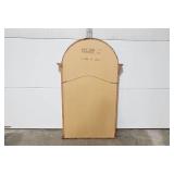 Large Wood Framed Wall Mirror with Arch Top, 50x31 Inches