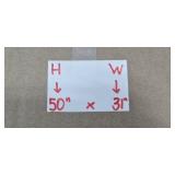 Large Wood Framed Wall Mirror with Arch Top, 50x31 Inches