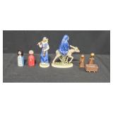 Goebel & Danish Anne Beatte Vintage Nativity Figurine Set with Wooden and Ceramic Pieces