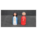 Goebel & Danish Anne Beatte Vintage Nativity Figurine Set with Wooden and Ceramic Pieces
