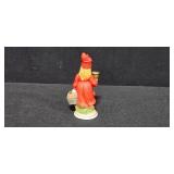 Vintage Holiday Decor Lot with Erzgebirge Snowman, Swedish Glass Tealight Tree, and Apple Girl Candle Holder & Red Metal Christmas Lantern with Tree Design