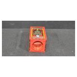 Vintage Holiday Decor Lot with Erzgebirge Snowman, Swedish Glass Tealight Tree, and Apple Girl Candle Holder & Red Metal Christmas Lantern with Tree Design