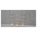 Vintage Scandinavian Christmas Decor Set with Metal Stands and Angel Banner